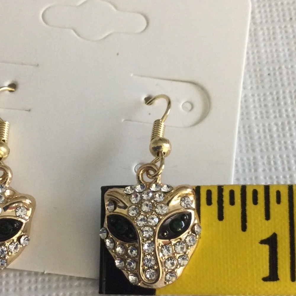 Gold and Black Panther Earrings NWOT. *